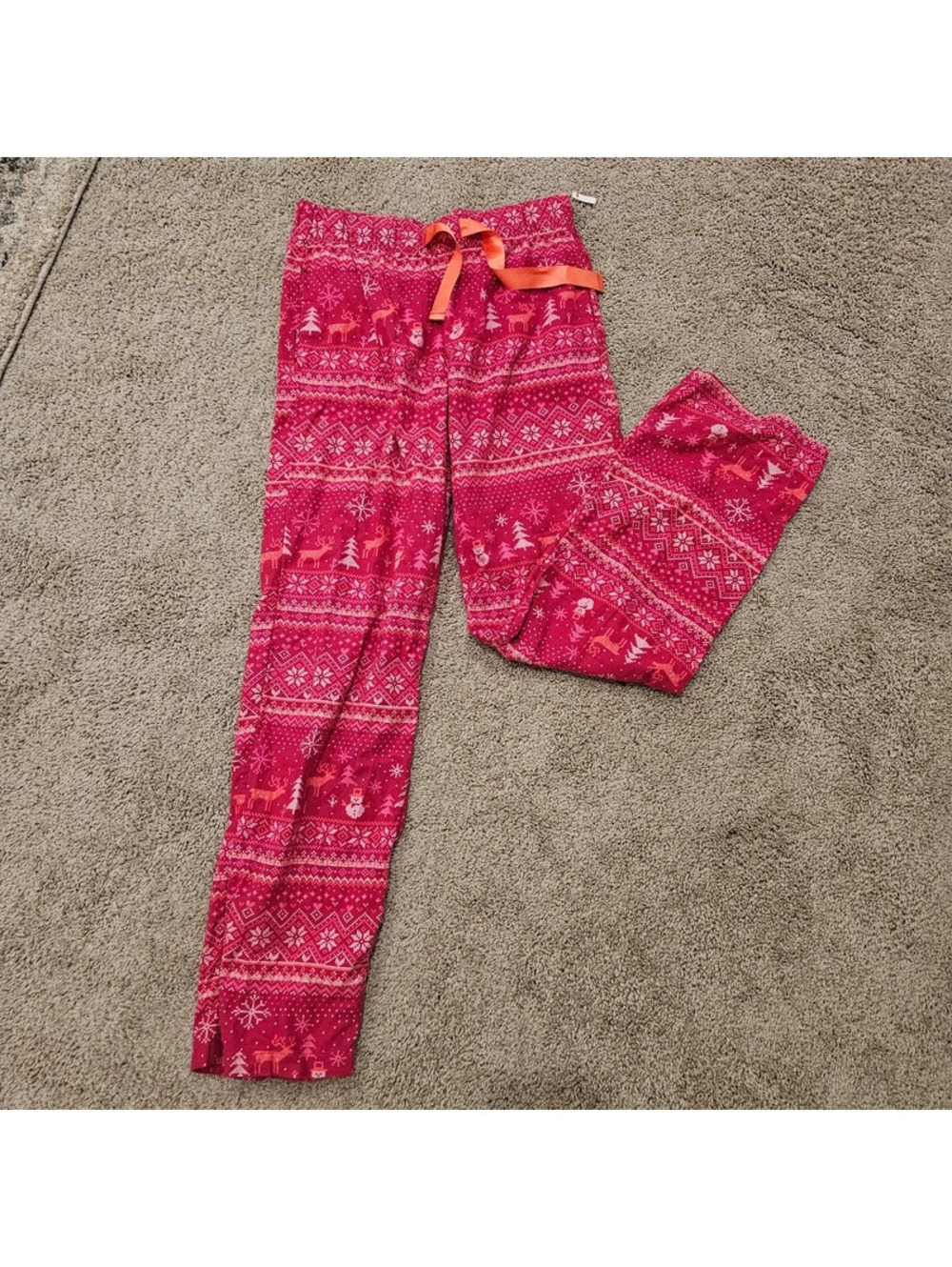 Magellan Outdoors Women’s Small pink Fair Isle Christmas Pajama Lounge Pants NWT